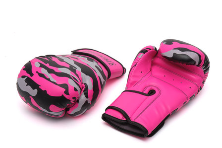 Pink Camo gloves PU