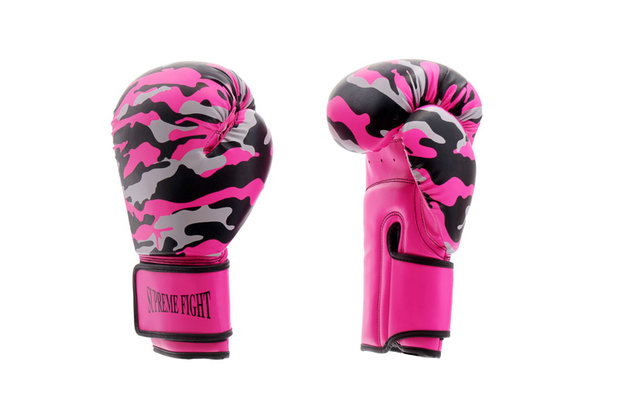 Pink Camo gloves PU